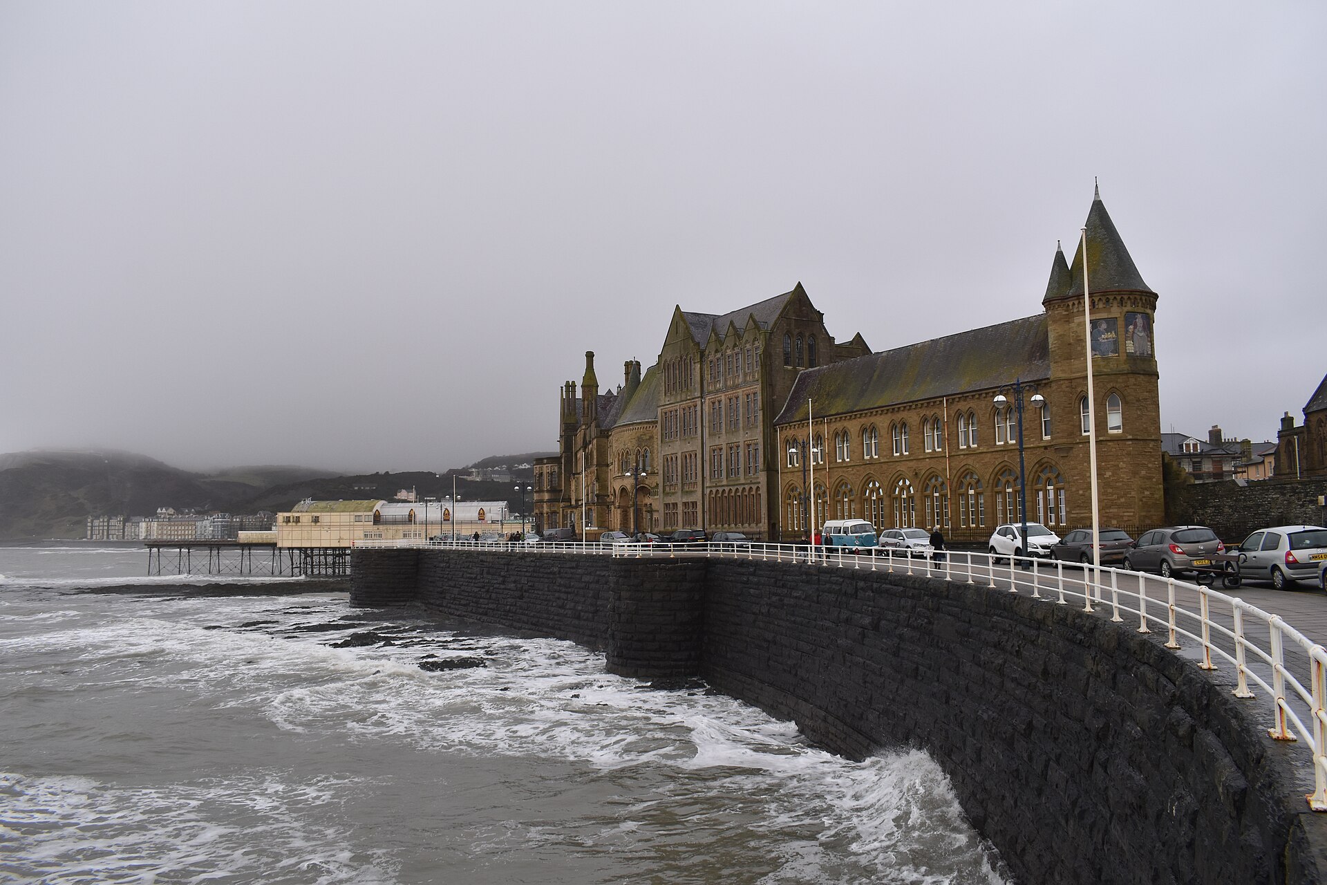 Aberystwyth University Old College on the seafront